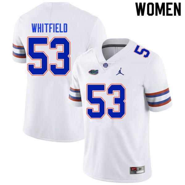 Women #53 Chase Whitfield Florida Gators College Football Jerseys White